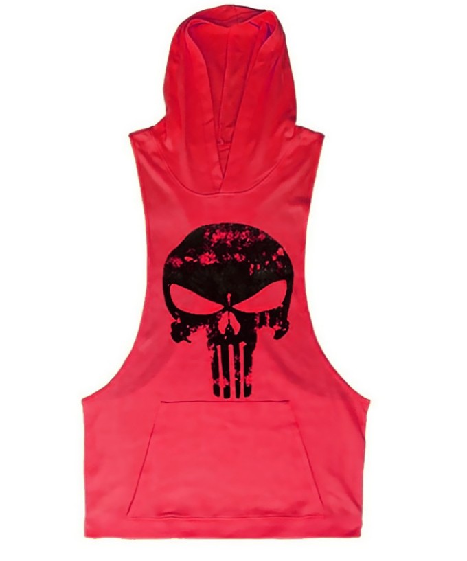 Men's Hoodie NoSleeve Skull Vest
