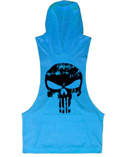 Men's Hoodie NoSleeve Skull Vest