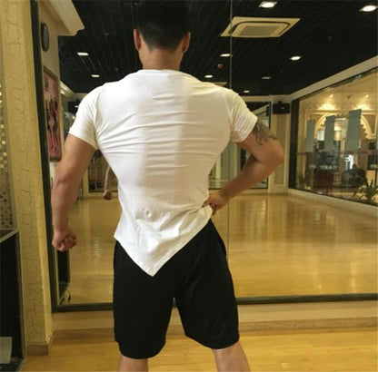 Cotton Slim V-Neck Workout Short Sleeve Gym T-Shirt
