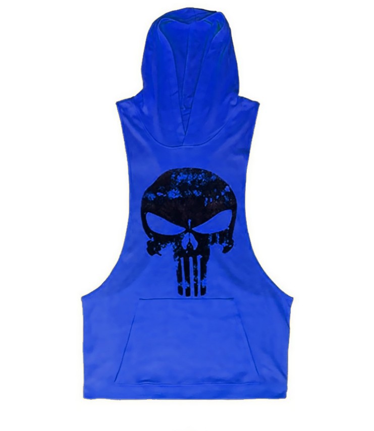 Men's Hoodie NoSleeve Skull Vest