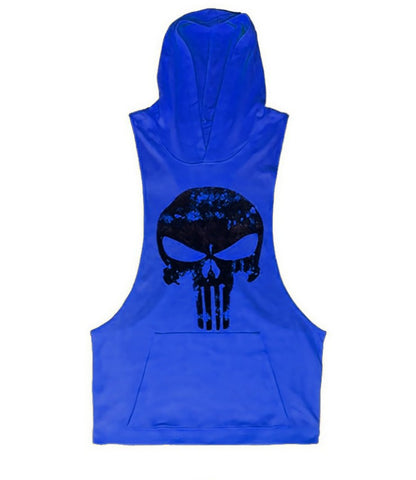 Men's Hoodie NoSleeve Skull Vest