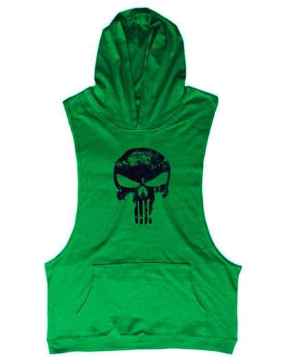 Men's Hoodie NoSleeve Skull Vest