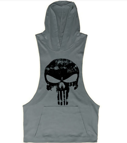 Men's Hoodie NoSleeve Skull Vest