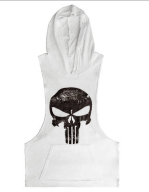 Men's Hoodie NoSleeve Skull Vest