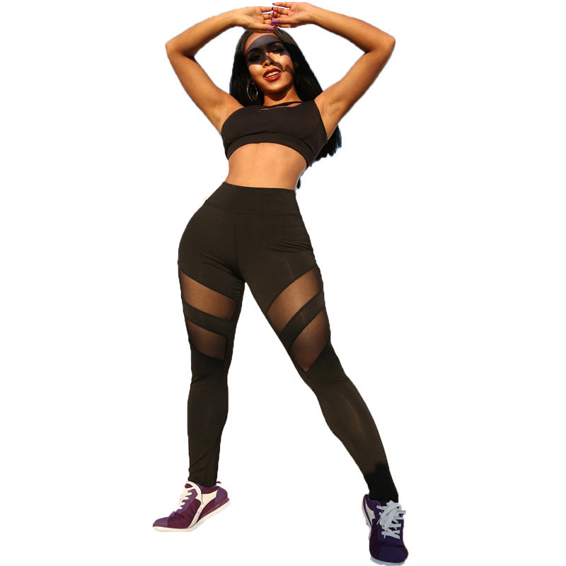 Chic Black Mesh Workout Legging